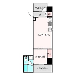 寺田町駅 徒歩8分 5階の物件間取画像